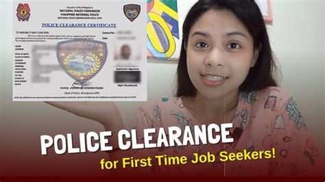 police clearance for first time jobseekers